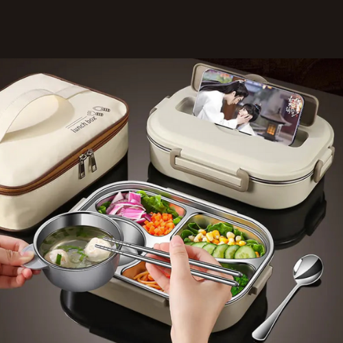 304 Stainless steel compartment insulated lunch box