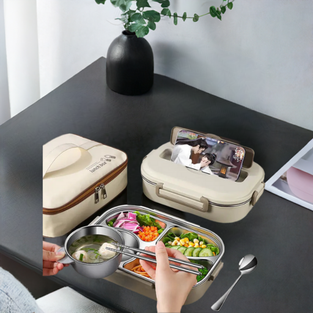 304 Stainless steel compartment insulated lunch box