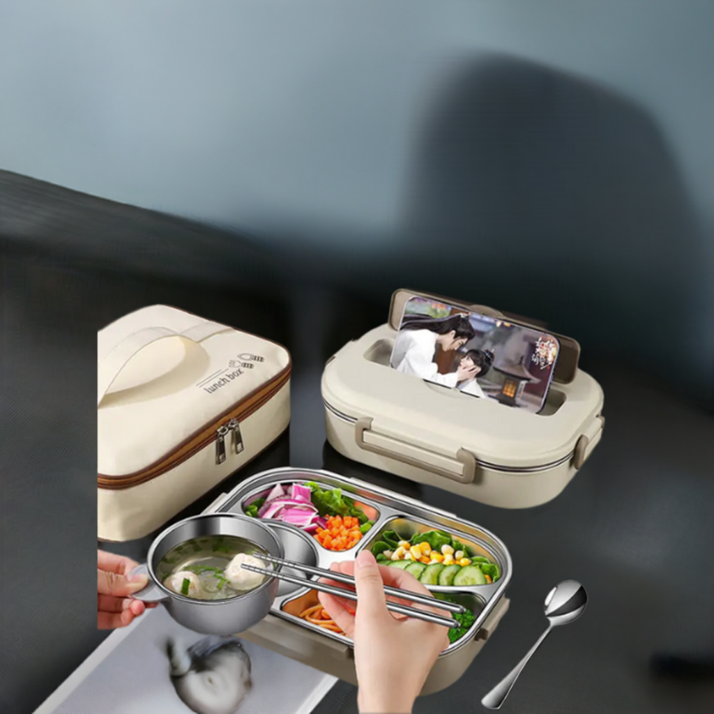 304 Stainless steel compartment insulated lunch box